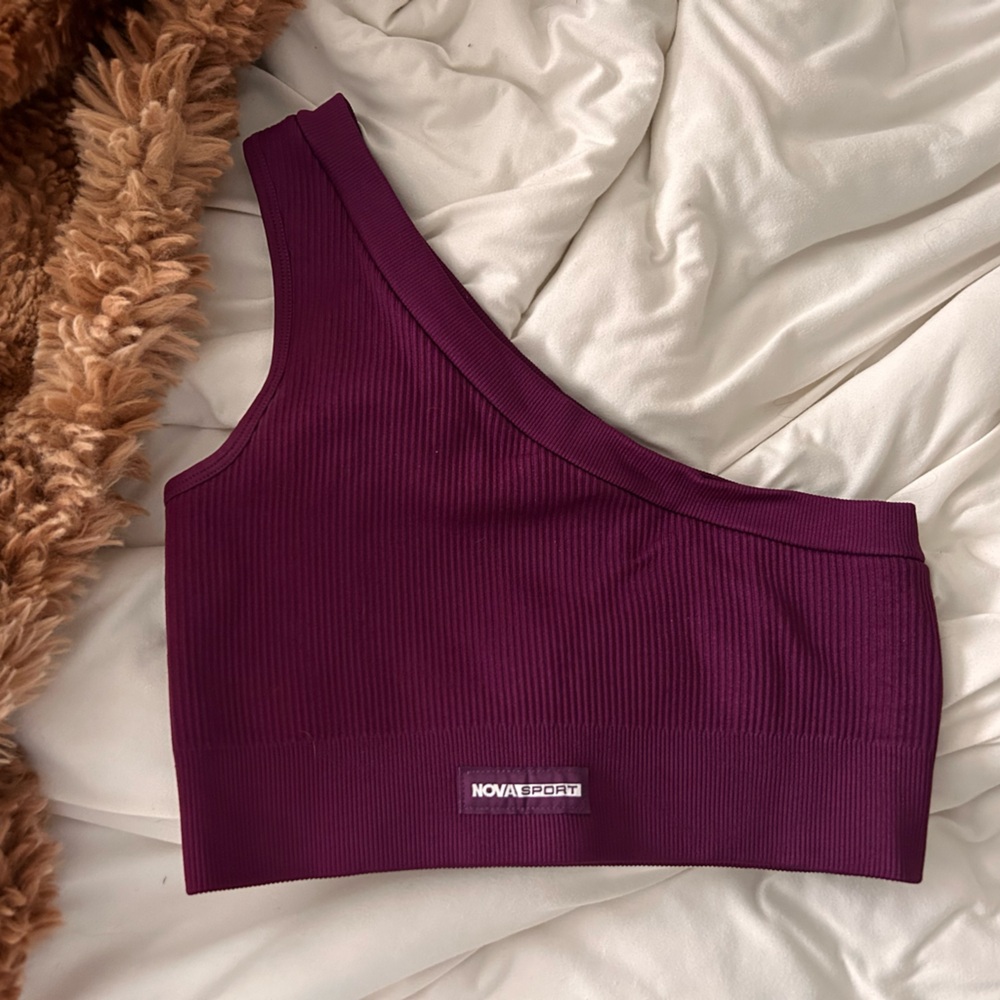 Fashion Nova Effortless Aurora Ribbed Seamless Sports Bra - Plum